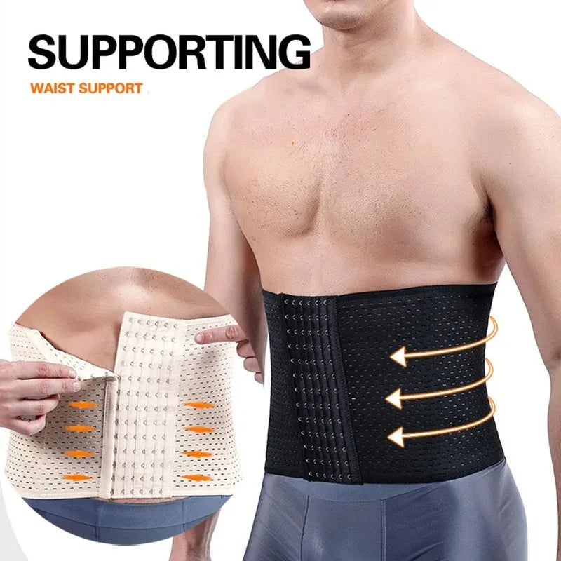 Men's Adjustable Abdominal Compression Waist Trainer Belt - 7