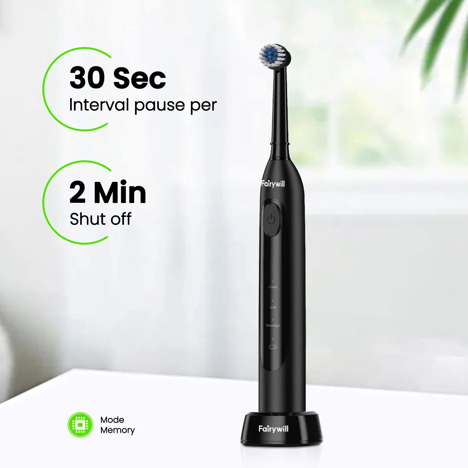 Rechargeable Electric Toothbrush with 4 Replacement Heads - 2