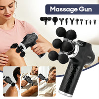 Portable Deep Tissue Percussive Massage Gun with 10 Attachments