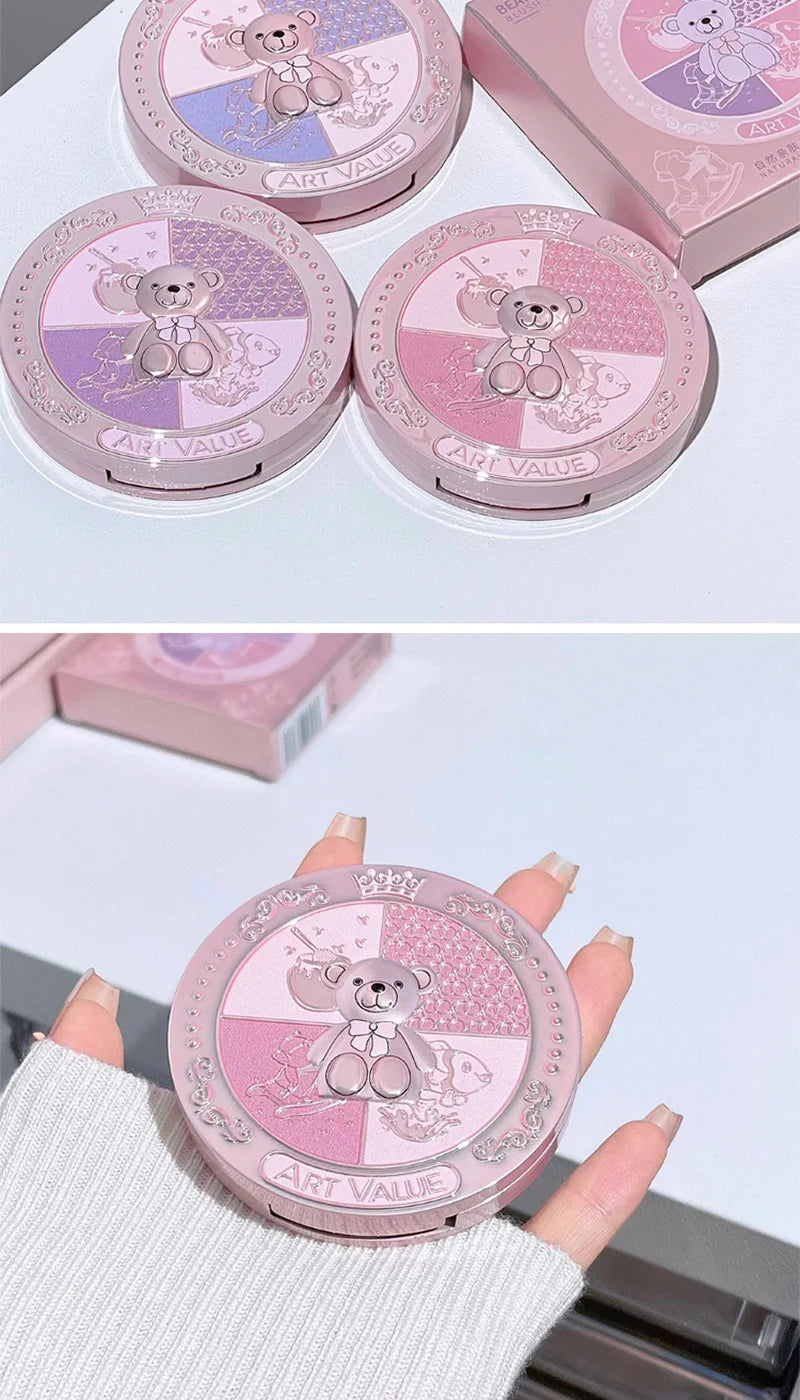 Bear Knight Trio Blush Palette for Flawless Makeup - 10