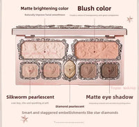 All-in-One Face Makeup Palette for Eyes, Blush, and Contour
