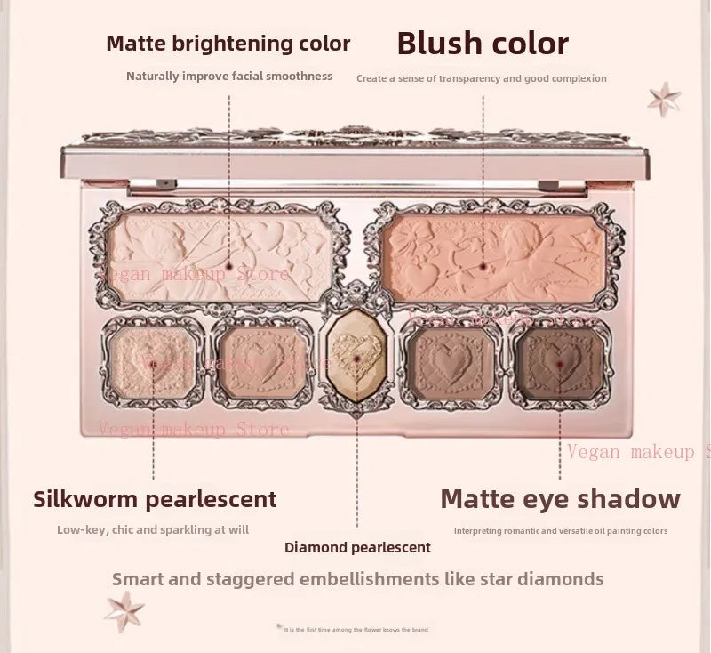 All-in-One Strawberry Cupid Face and Eyeshadow Palette - 9