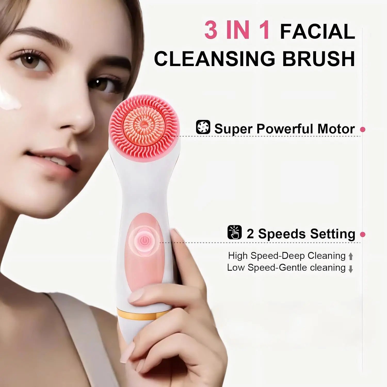 3-in-1 Waterproof Electric Facial Cleansing Brush - 2
