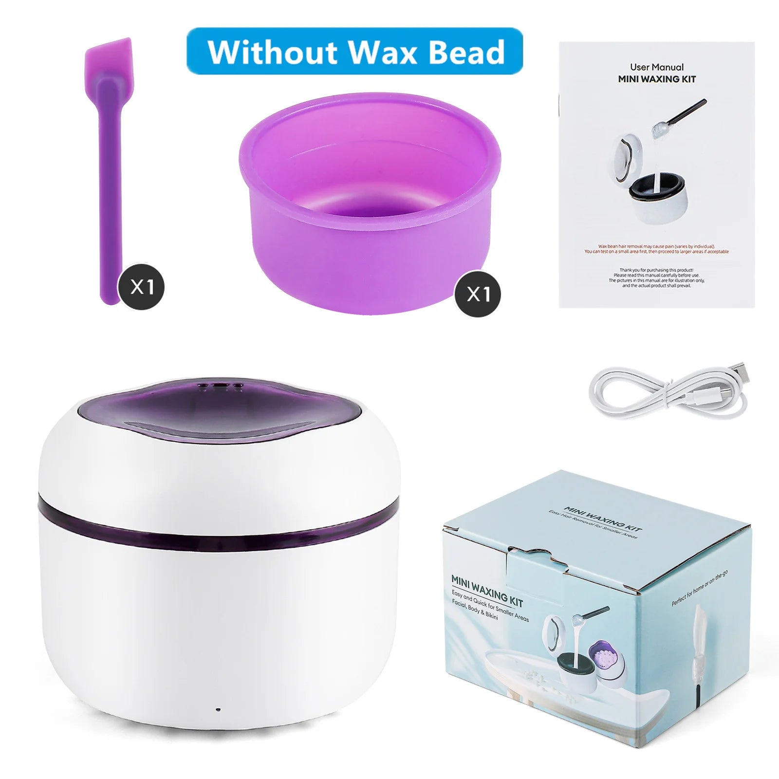 Portable Mini Wax Heater Kit for Painless Hair Removal - 36