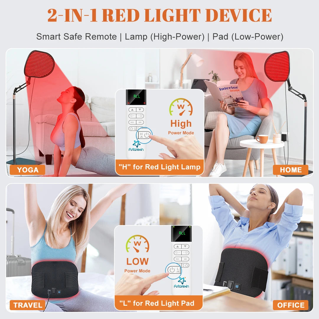 Red Light Therapy Floor Lamp for Pain Relief and Skin Care - 4