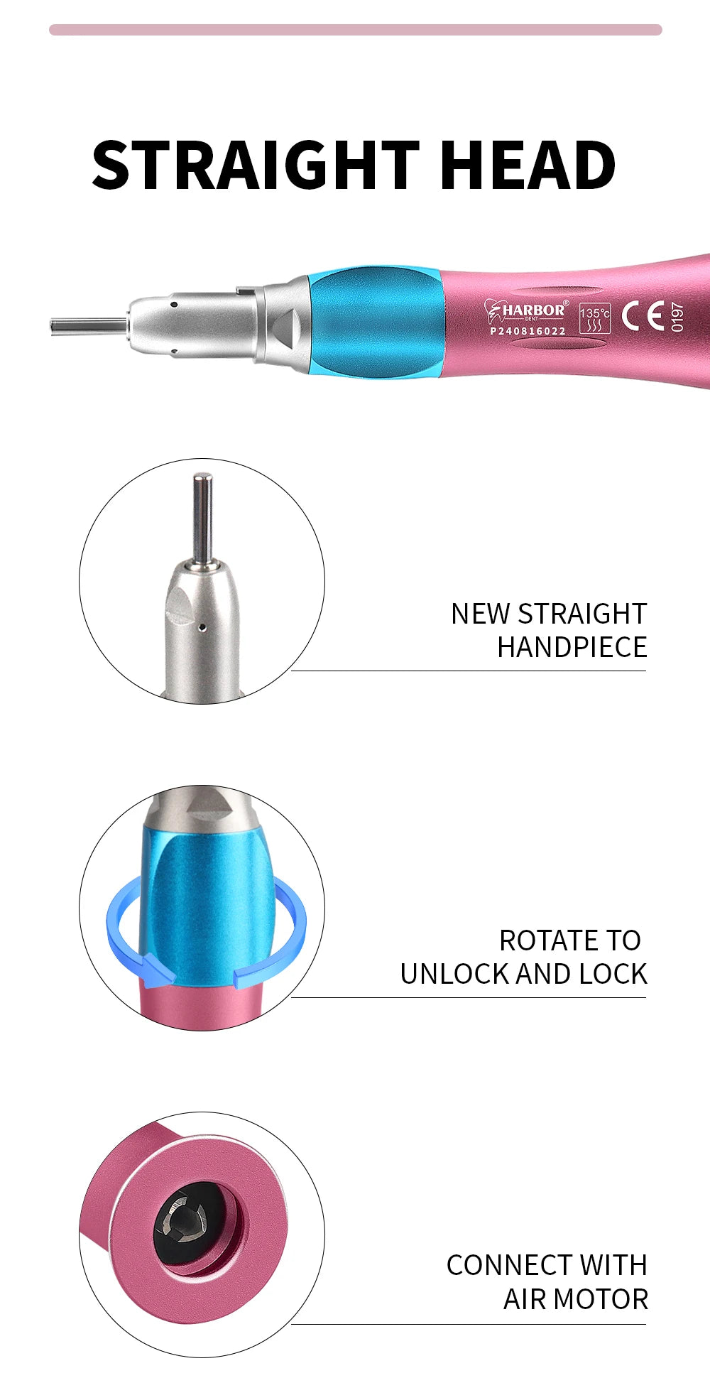 Professional Dental Handpiece Kit with LED and Water Spray - 13