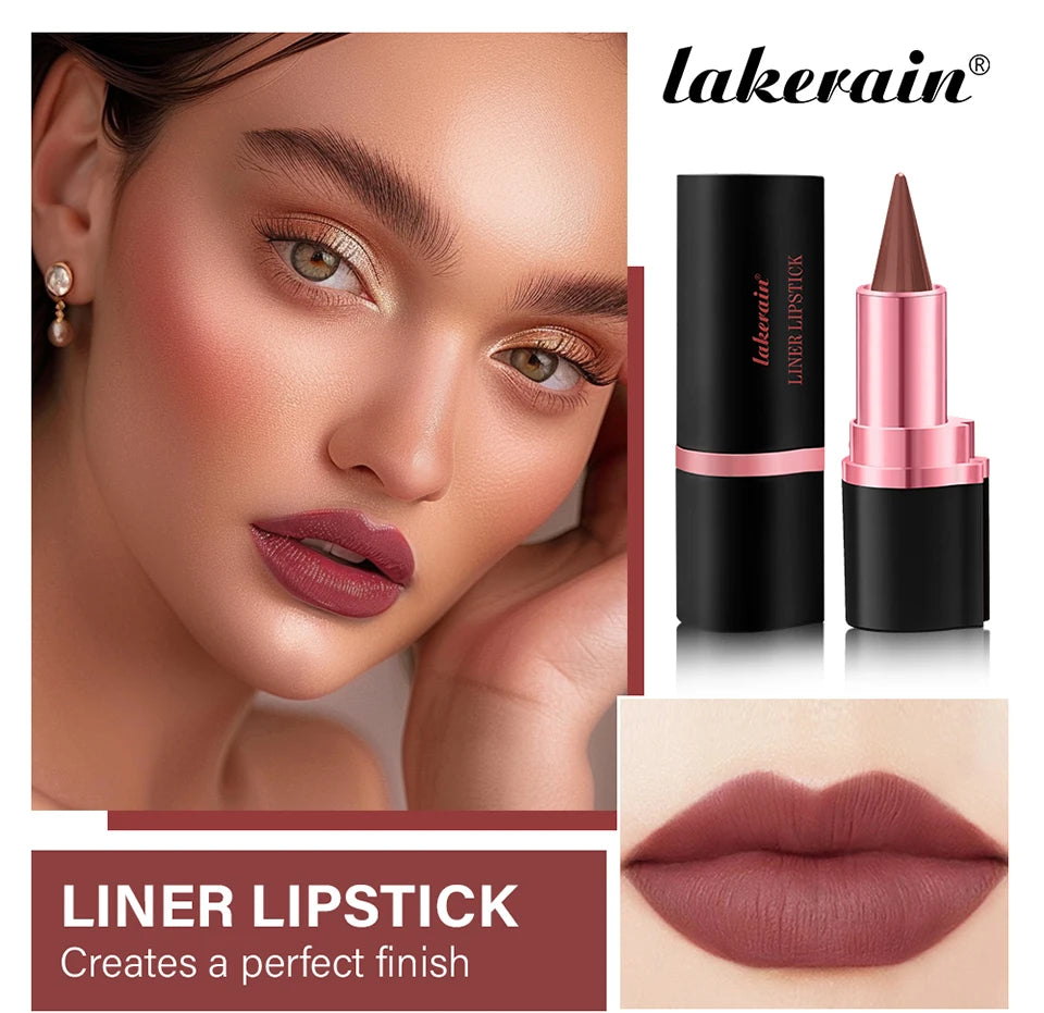 2-in-1 Waterproof Matte Lip Liner and Lipstick Crayon - 17