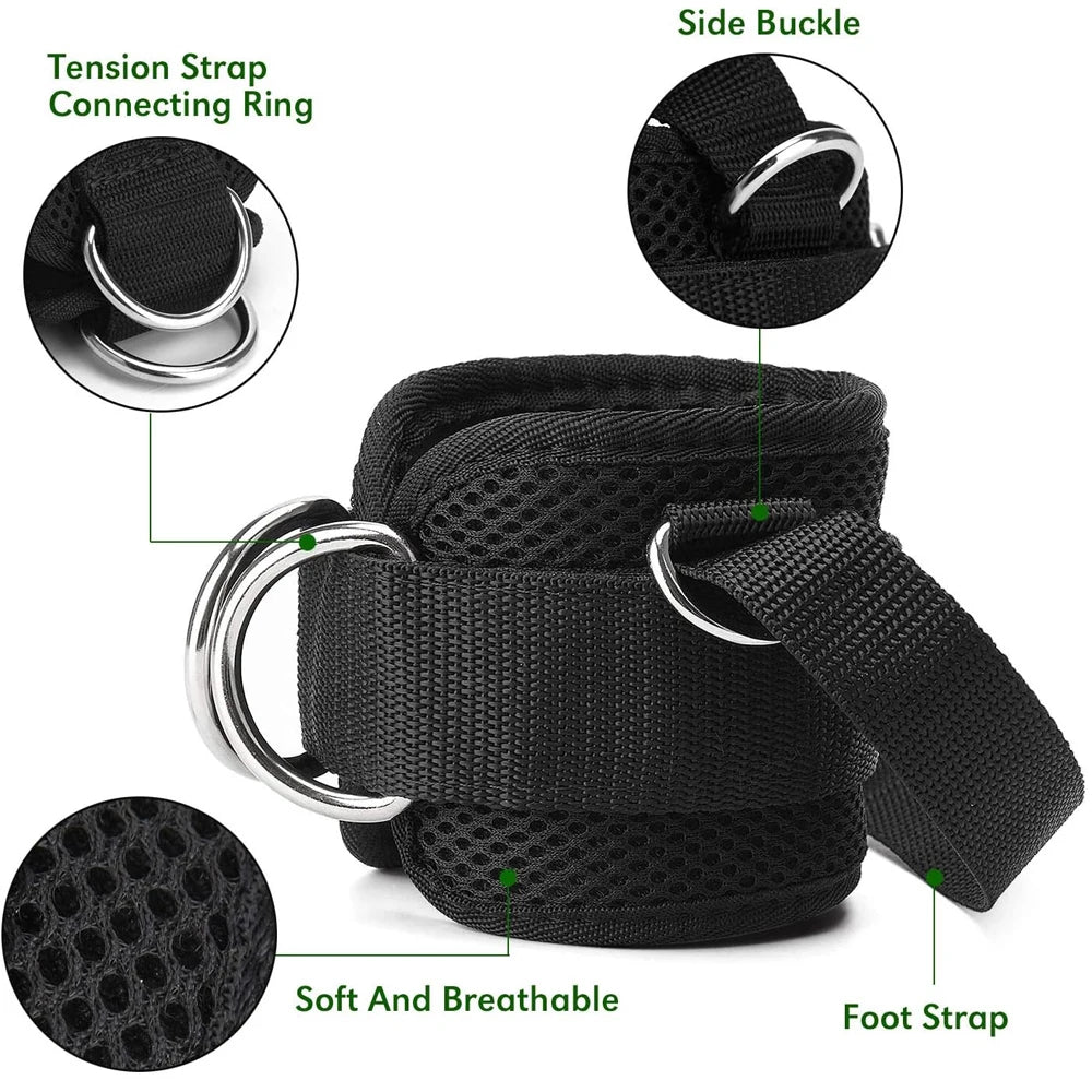 Adjustable Ankle Straps for Cable Machines and Glute Workouts - 4