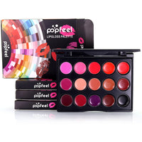 15-Color Long-Lasting Waterproof Lipstick Palette