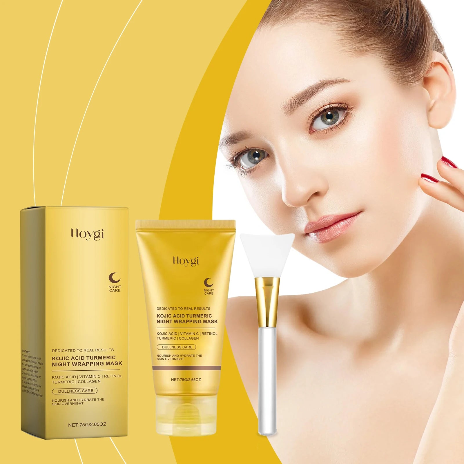 Kojic Acid Turmeric Overnight Peel-Off Mask for Radiant Skin - 9