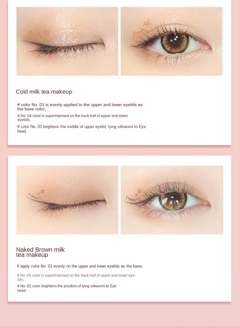 4-Color Matte and Shimmer Eyeshadow Palette - 9