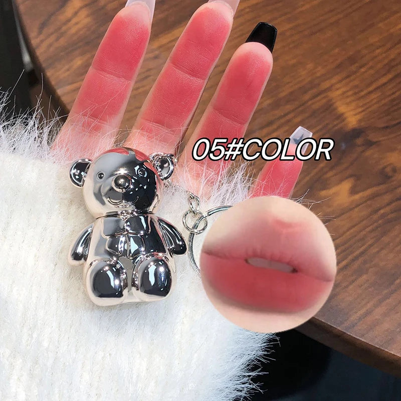 Cute Bear Keychain Velvet Matte Lip Clay - 21