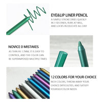 12-Color Shimmer Waterproof Eyeliner & Eyeshadow Set