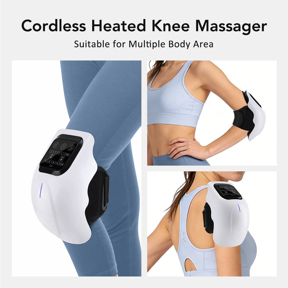 Cordless Heated Knee Massager with Vibration and Infrared Therapy - 8