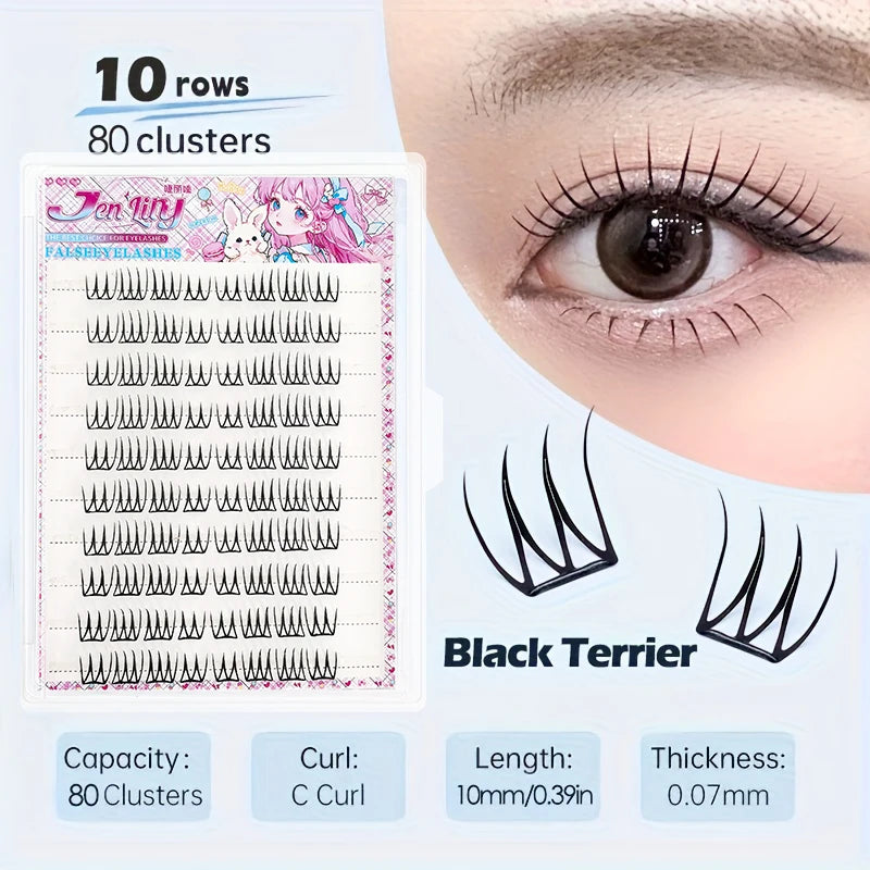 Korean Idol Style Wispy Cluster False Eyelashes - 9