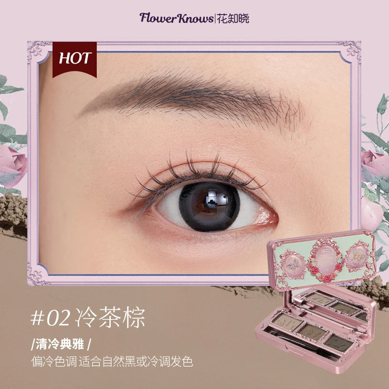 3-Color Waterproof Eyebrow Powder Palette - 27