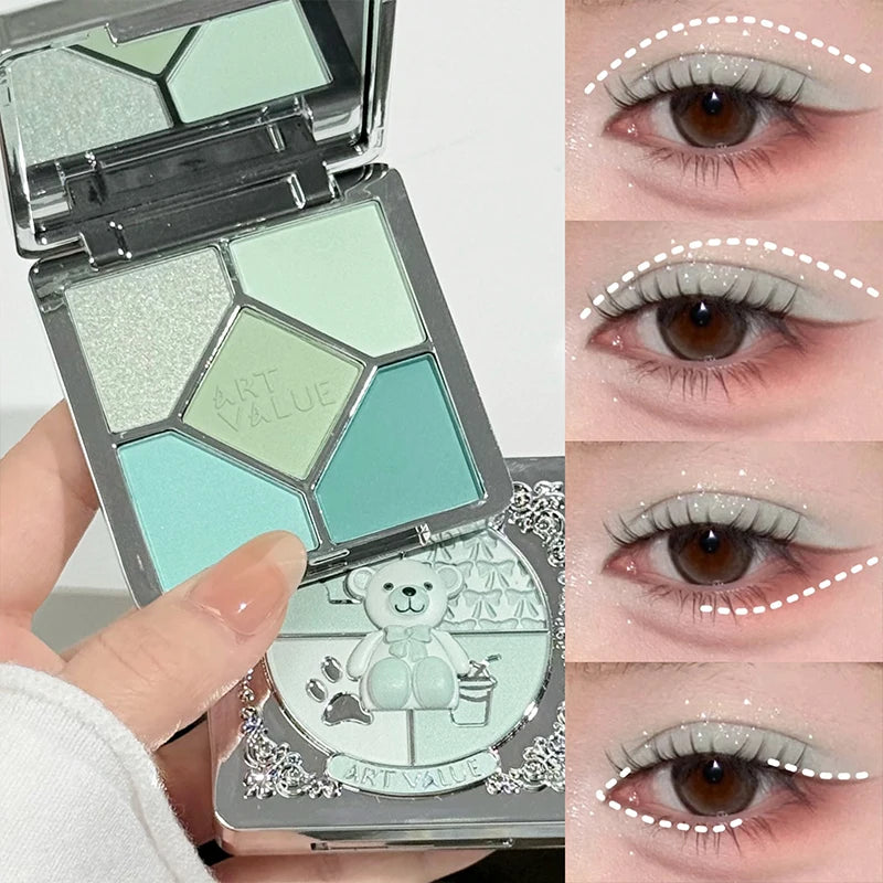 5-Color Shimmer and Matte Eyeshadow Palette - 1