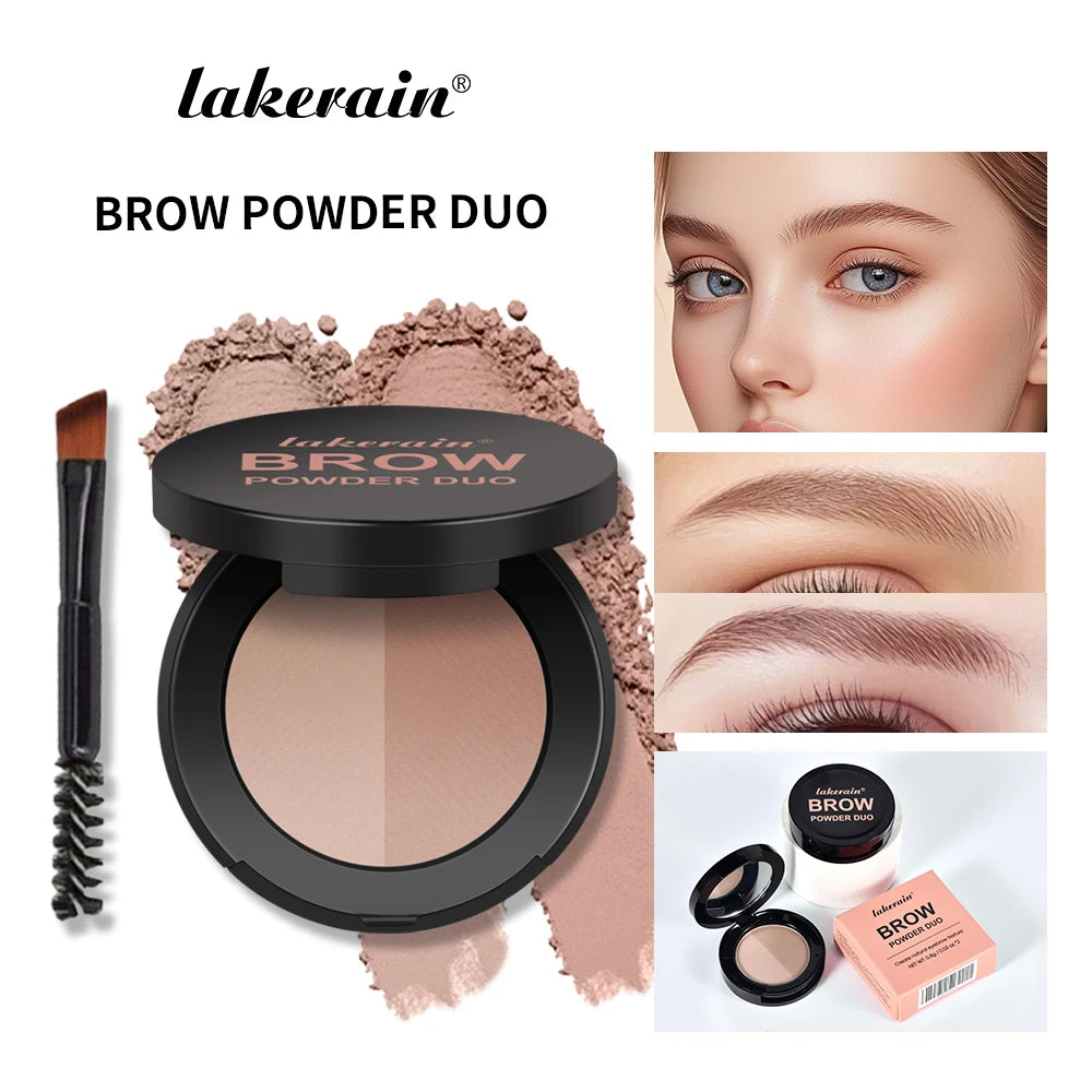 Dual-Tone Eyebrow Powder Duo with Brush - 1