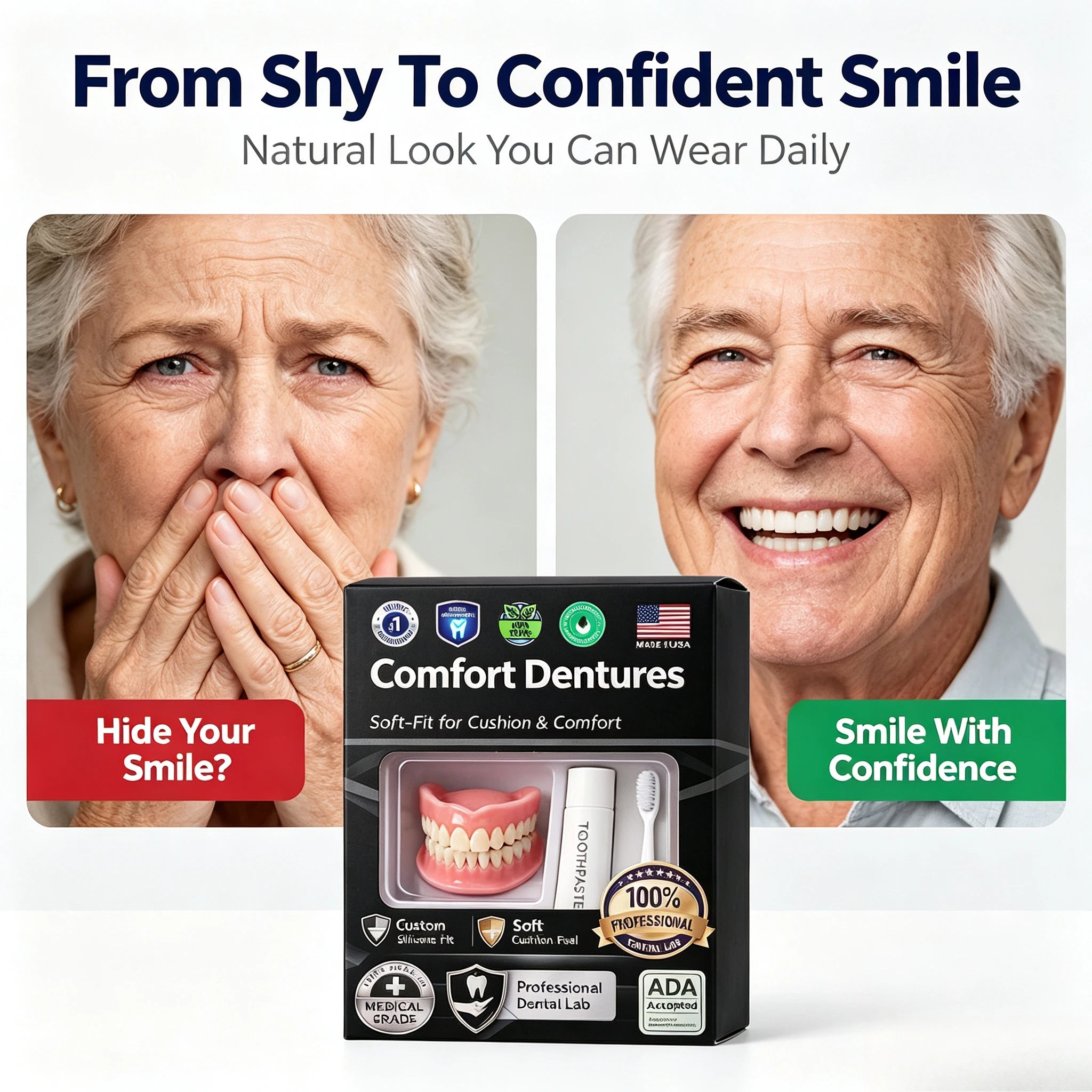 Instant Smile Moldable Cosmetic Denture Set - 2