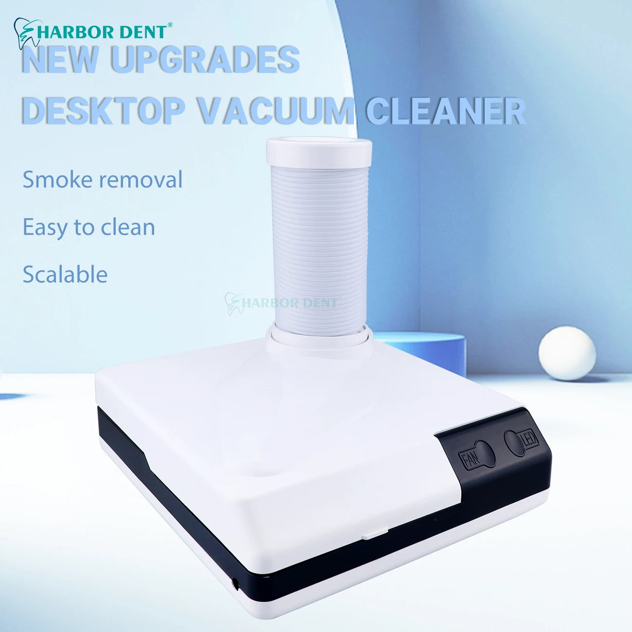 60W Dental Lab Dust Collector with LED Light - 2