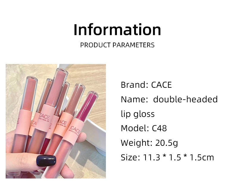 Dual-Ended Matte and Glossy Liquid Lipstick - 18