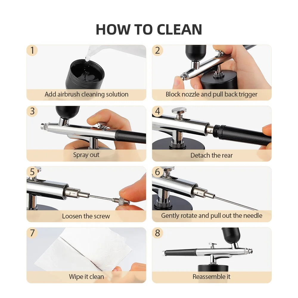Portable Mini Airbrush Kit for Nail Art and Makeup - 32