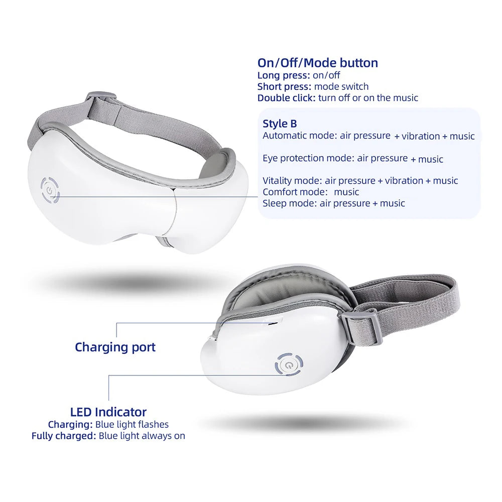 Wireless Heated Eye Massager for Stress and Fatigue Relief - 2