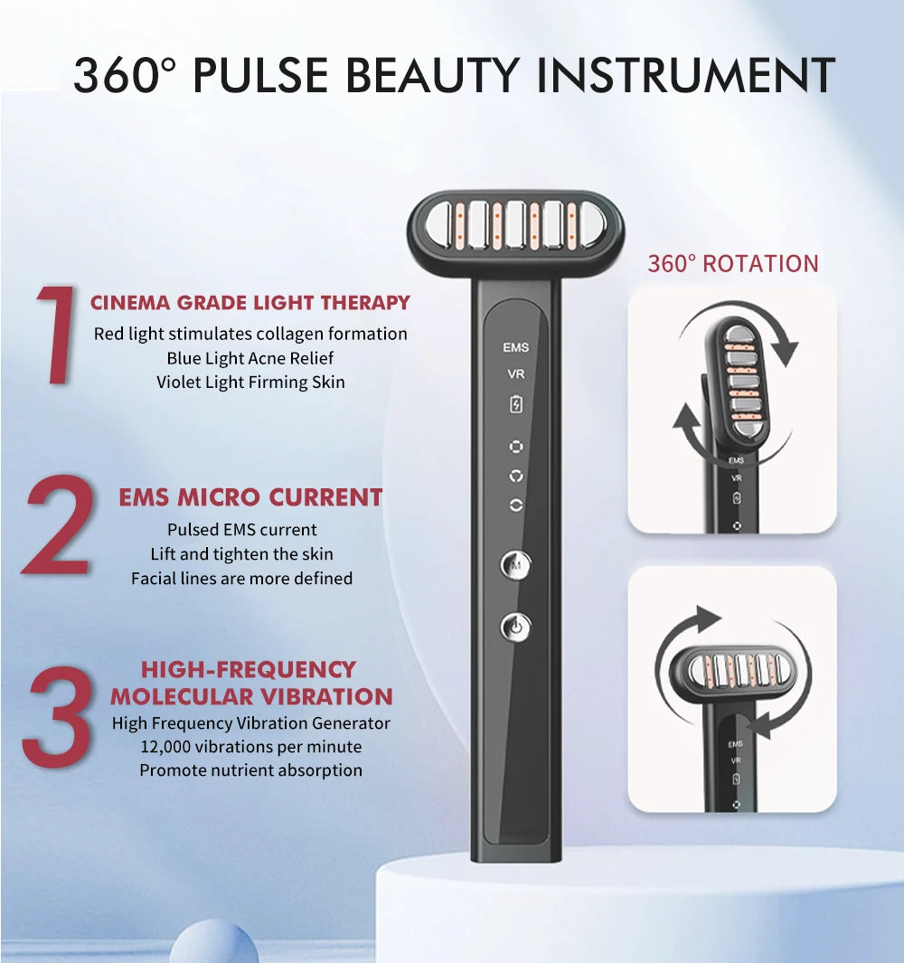Red Light LED Facial Wand for Anti-Aging and Eye Care - 9