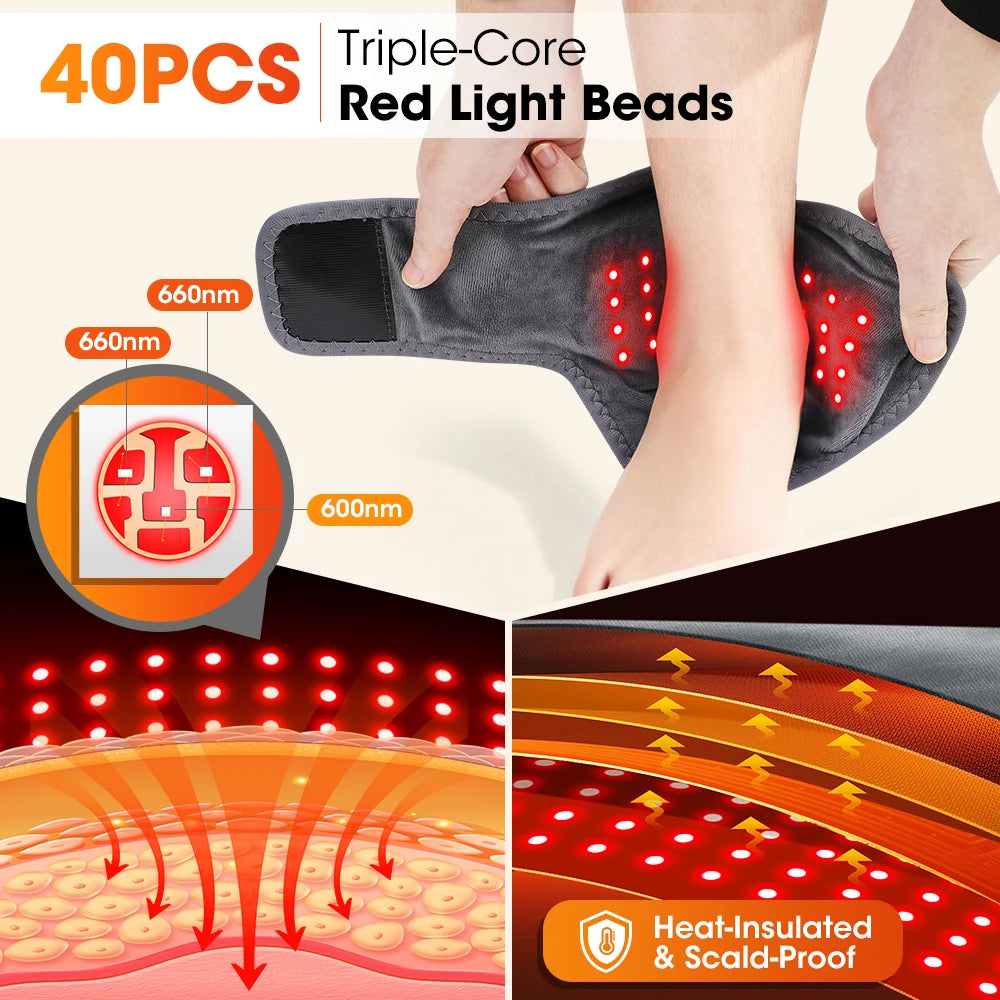Wireless Heated Ankle Massage Brace for Joint Pain Relief - 3