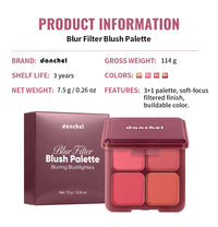 4-Color Soft-Focus Blurring Blush Palette