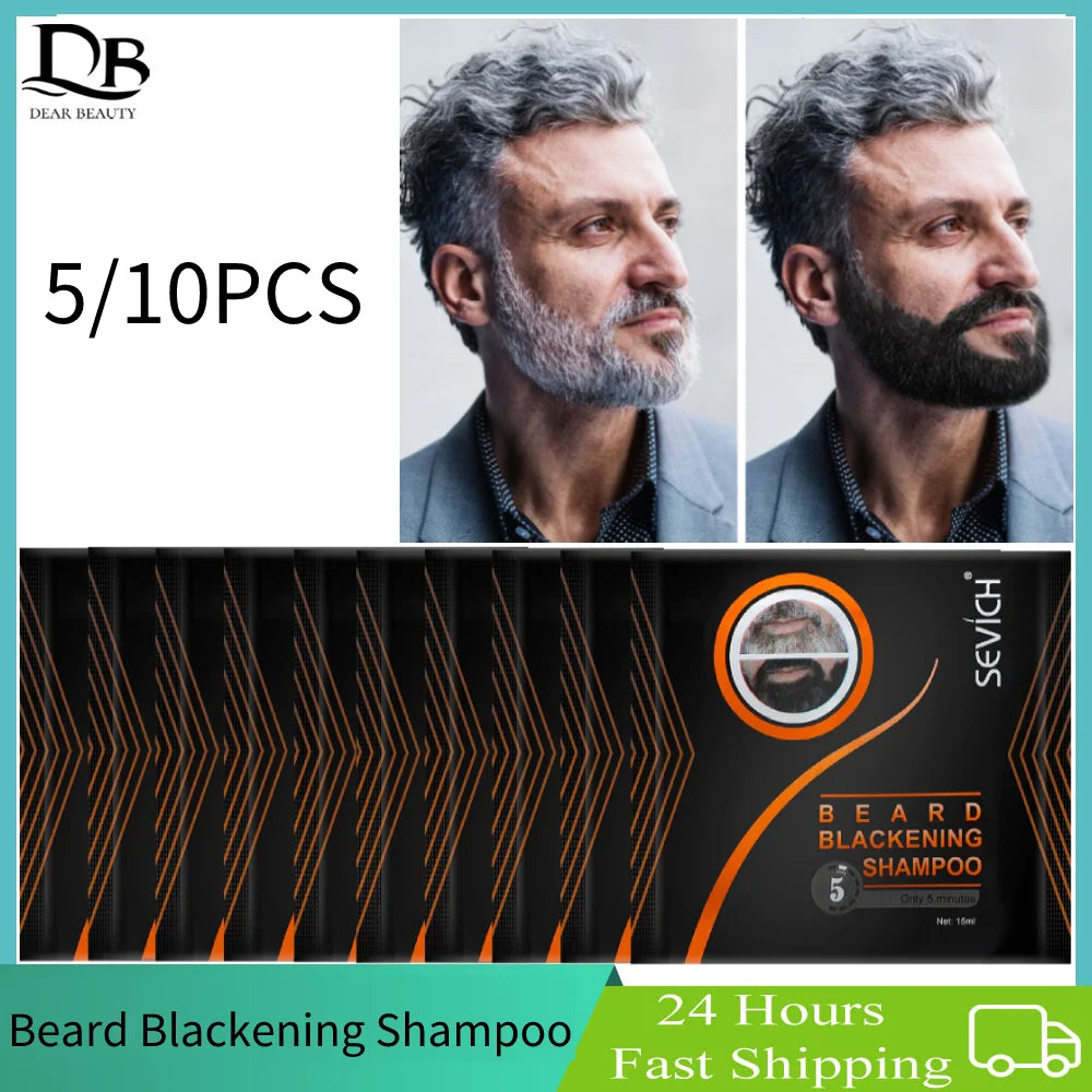 Instant 5-Minute Men's Beard Darkening Shampoo - 1