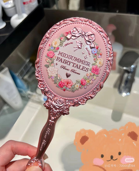 Portable Vintage Floral Handheld Mirror