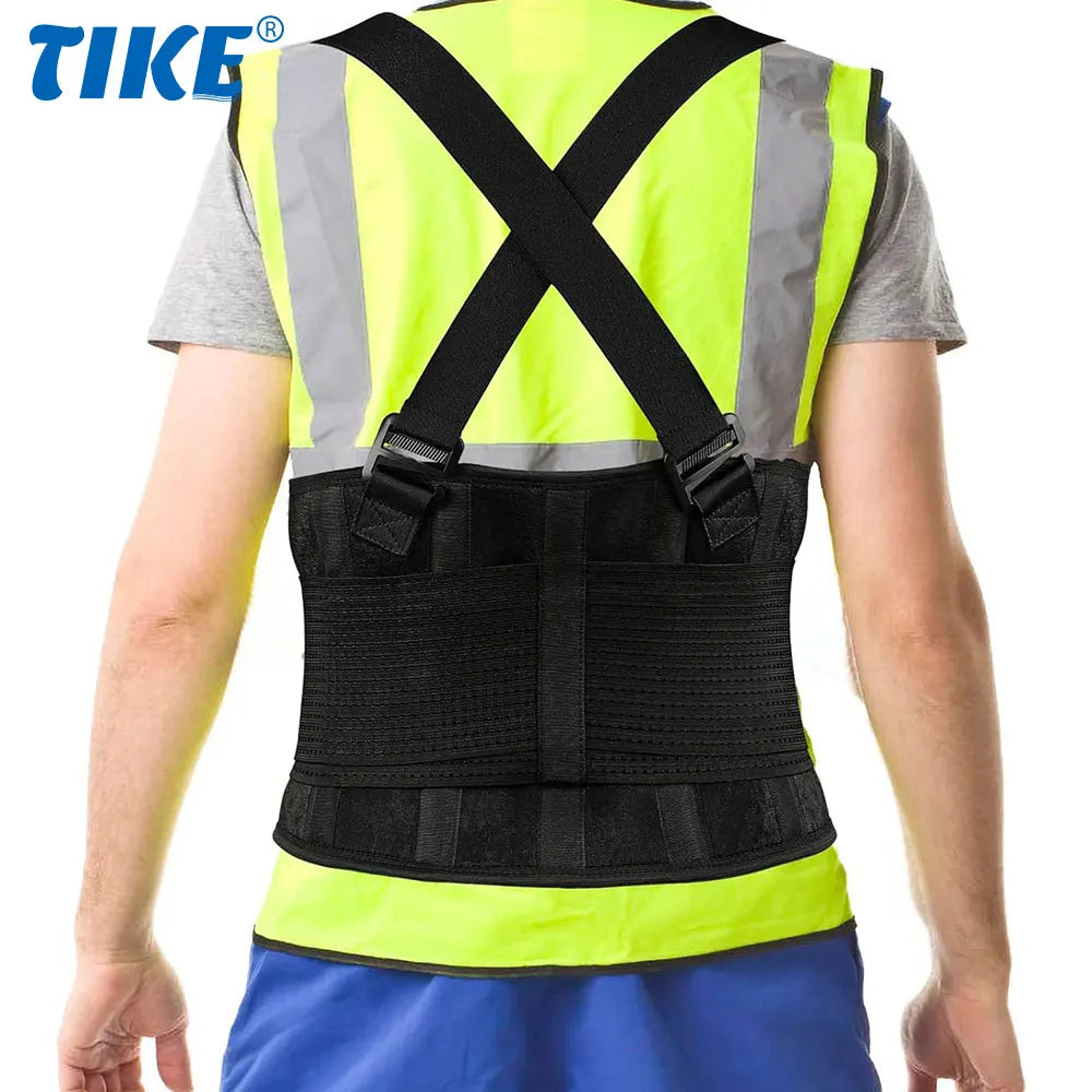 Adjustable Lower Back Support Belt with Suspenders - 1