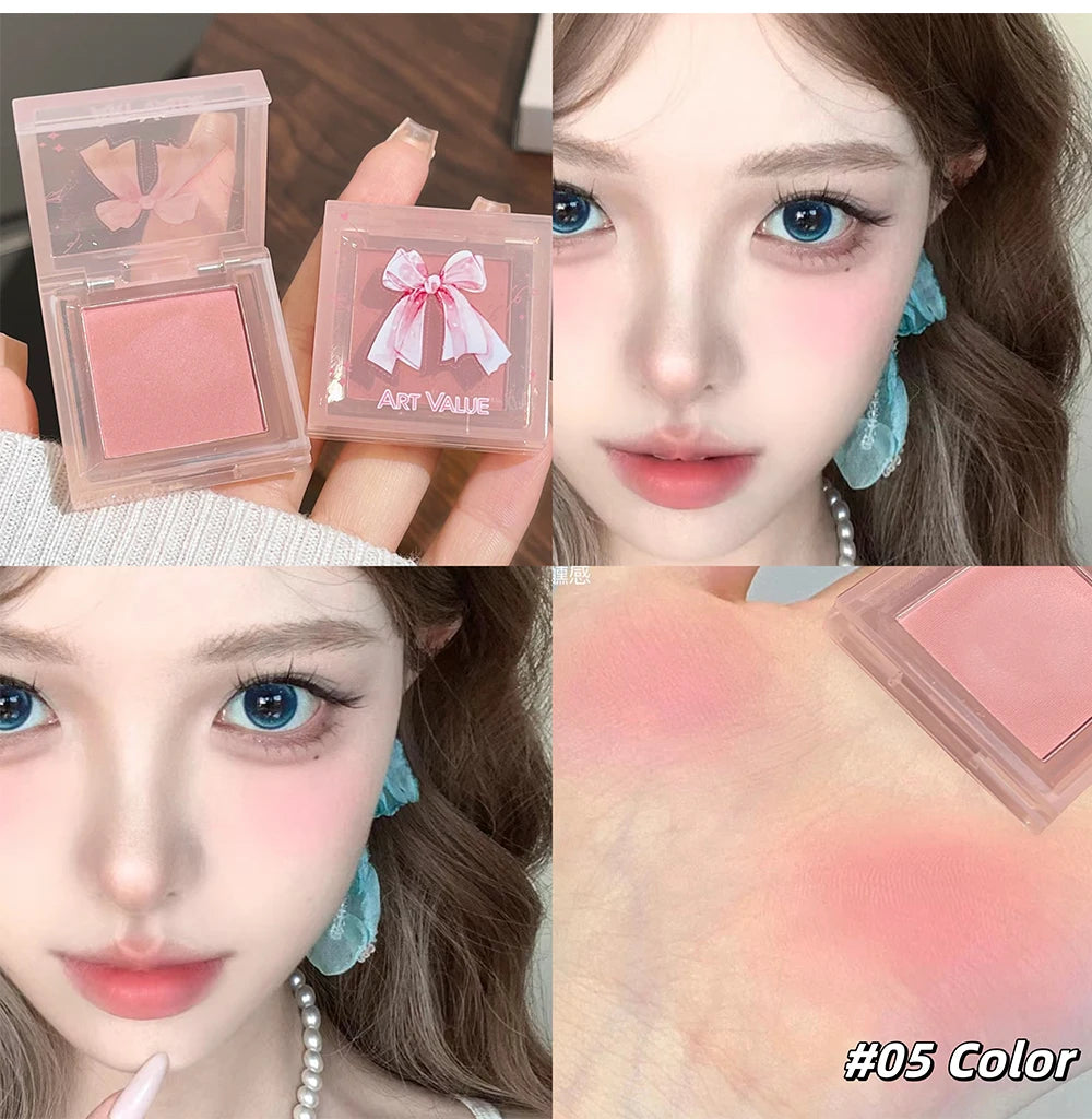 6-Piece Matte Lipstick and Blush Makeup Set with Necklace - 22