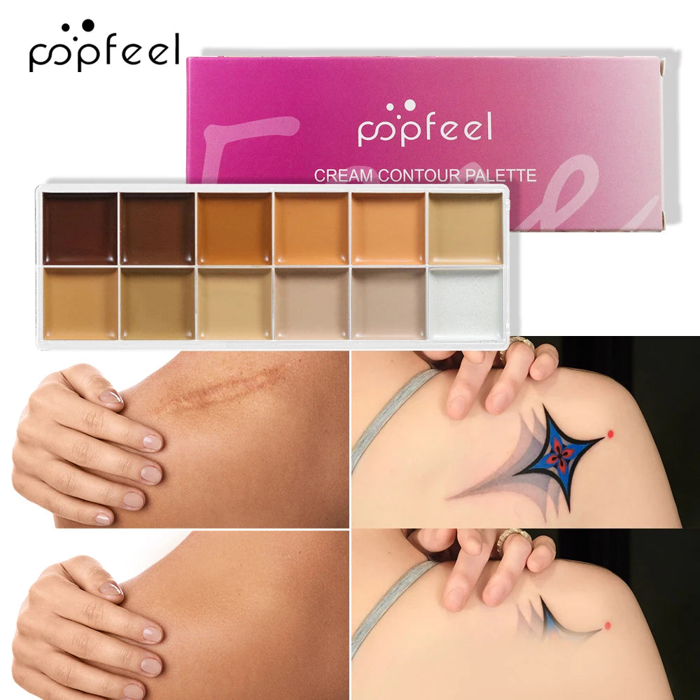 12-Color Professional Full Coverage Concealer Palette - 5