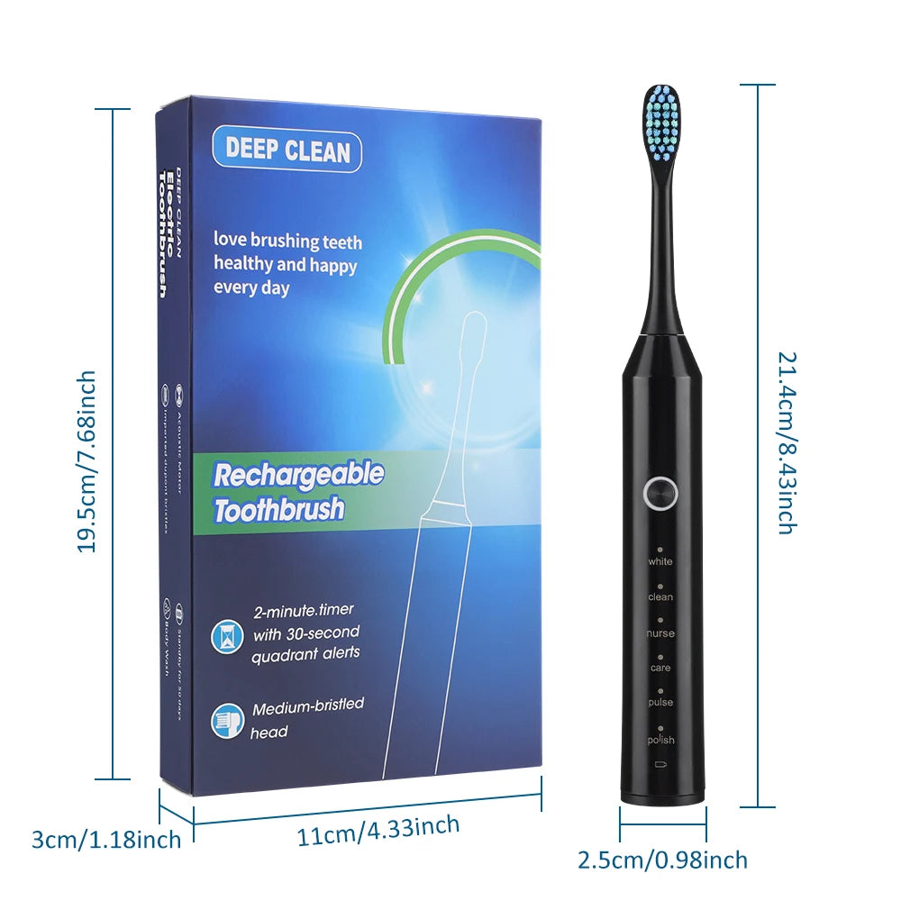 Rechargeable Sonic Electric Toothbrush with 6 Modes - 11