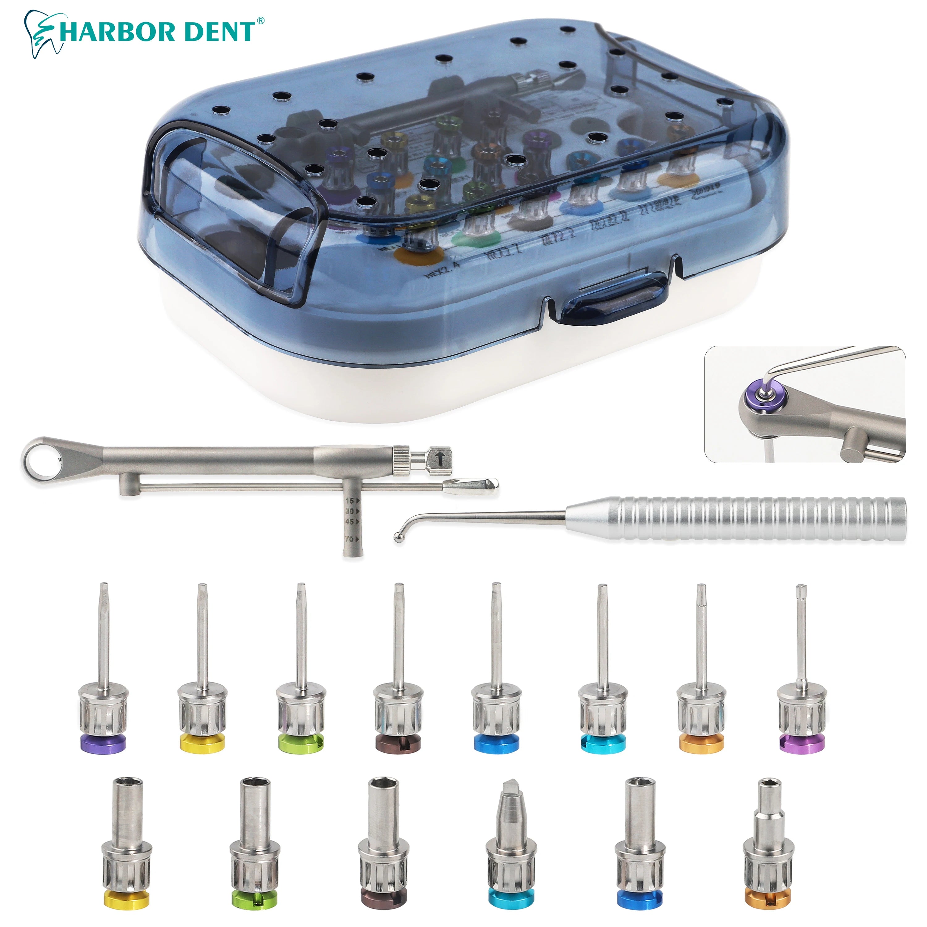 Universal Dental Implant Restoration Screwdriver and Wrench Kit - 19