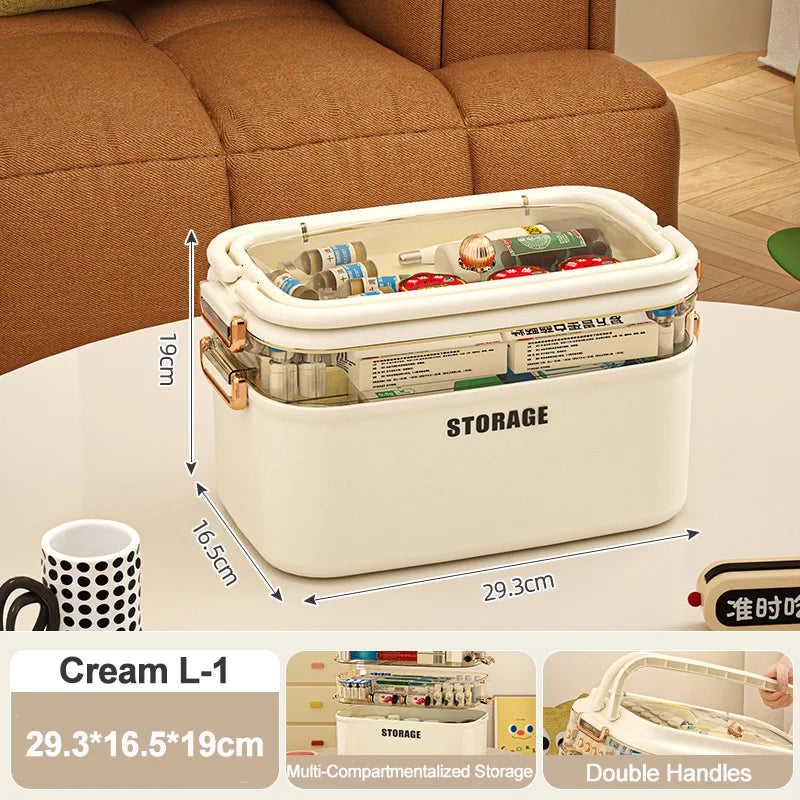Portable Multi-Layer Family First Aid Organizer - 15