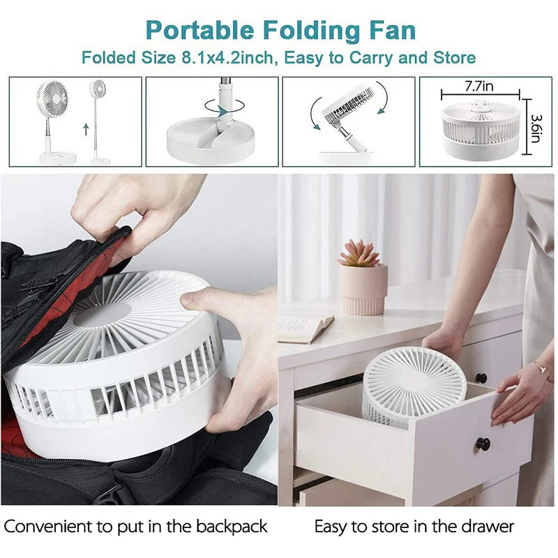 Adjustable Foldable Portable Desk Cooling Fan - 9