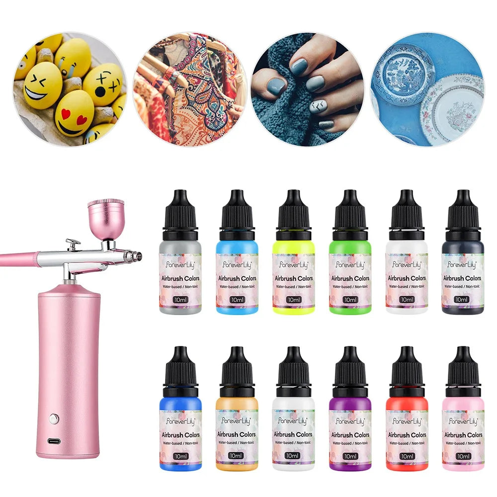 Professional Airbrush Paint Set for Nail Art and Crafts - 9
