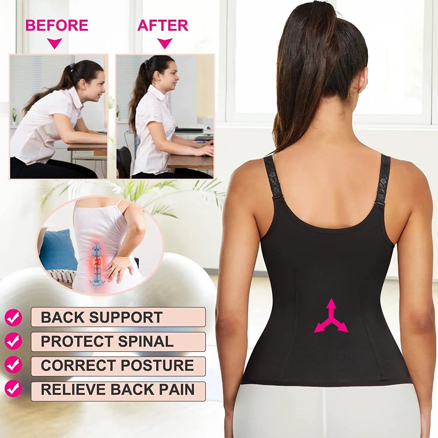 Zipper Waist Trainer Vest for Tummy Control and Posture - 13