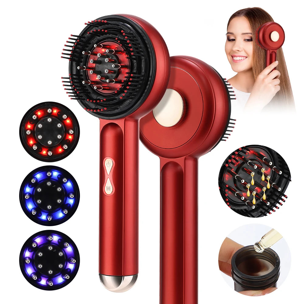 Electric Scalp Massage Comb with Red Light & Liquid Applicator - 17