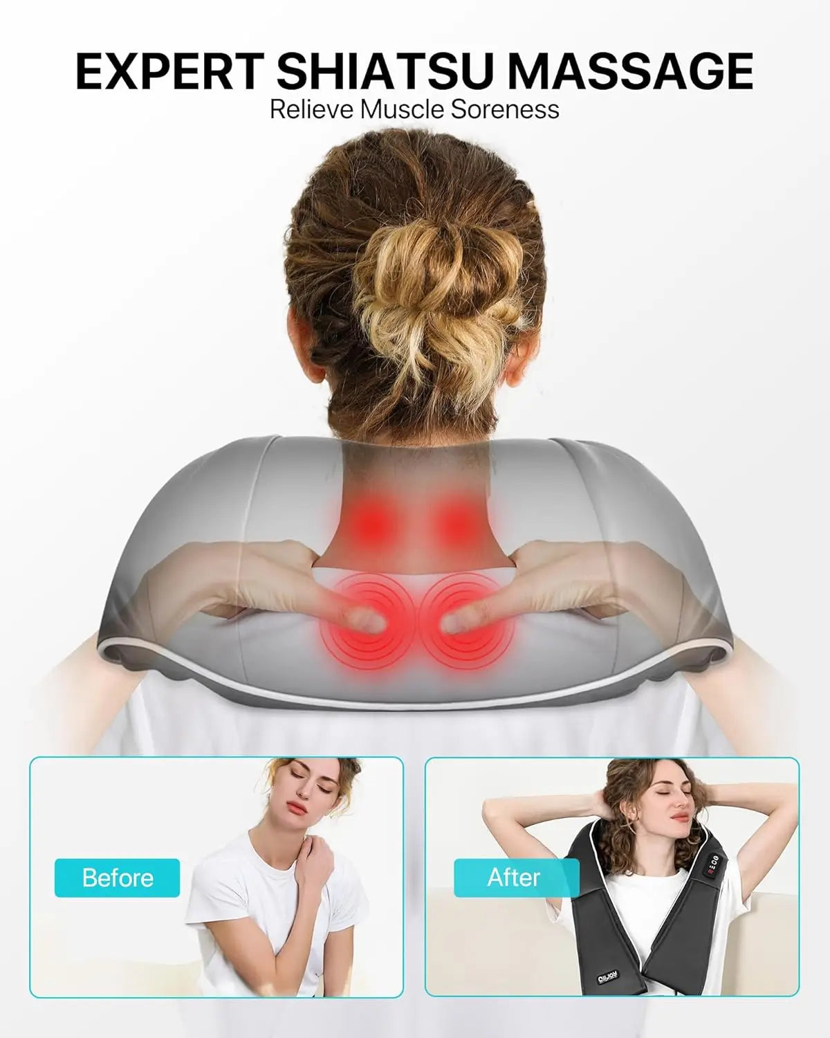 Heated Shiatsu Neck and Shoulder Massager - 9