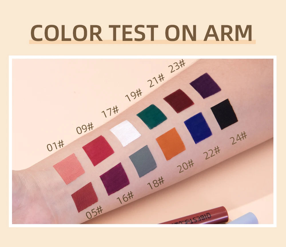 12-Piece Waterproof Matte Liquid Lipstick Set - 16