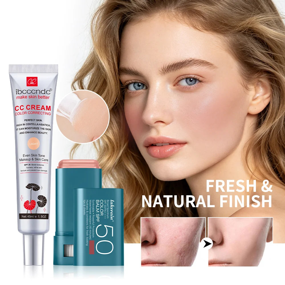 Color Correcting CC Cream and Sunscreen Blush Stick Duo - 2