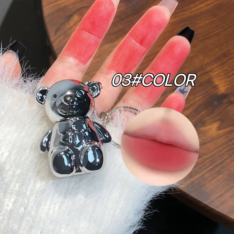Cute Bear Keychain Velvet Matte Lip Clay - 23