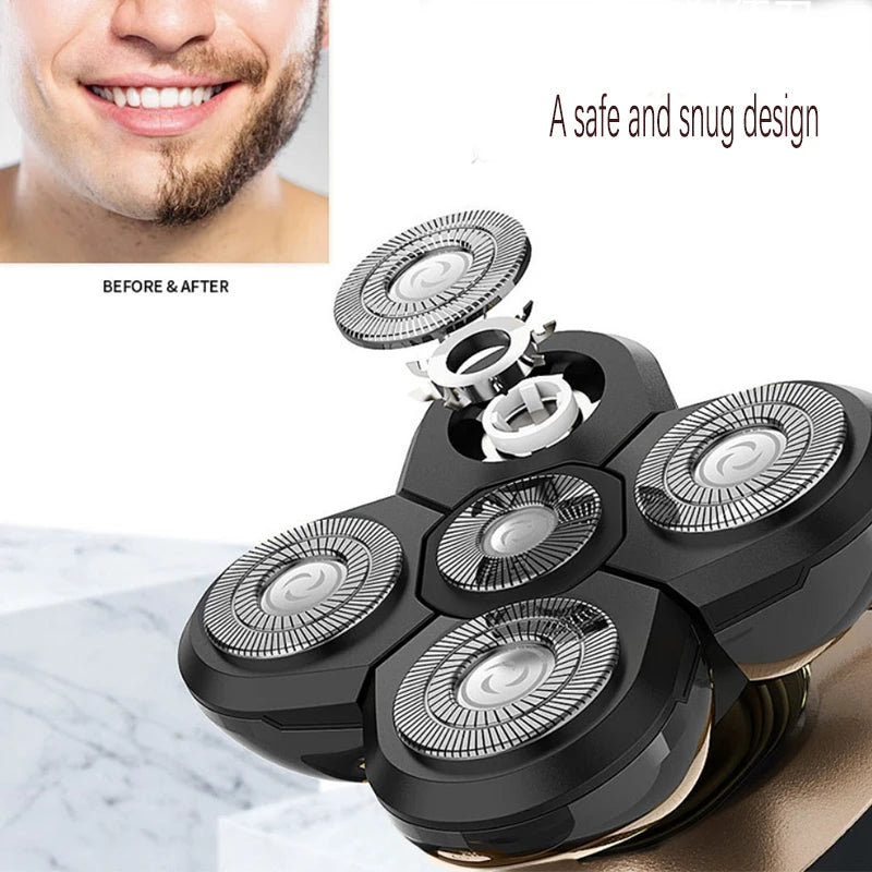 5-Blade Rotary Electric Head and Beard Shaver - 5