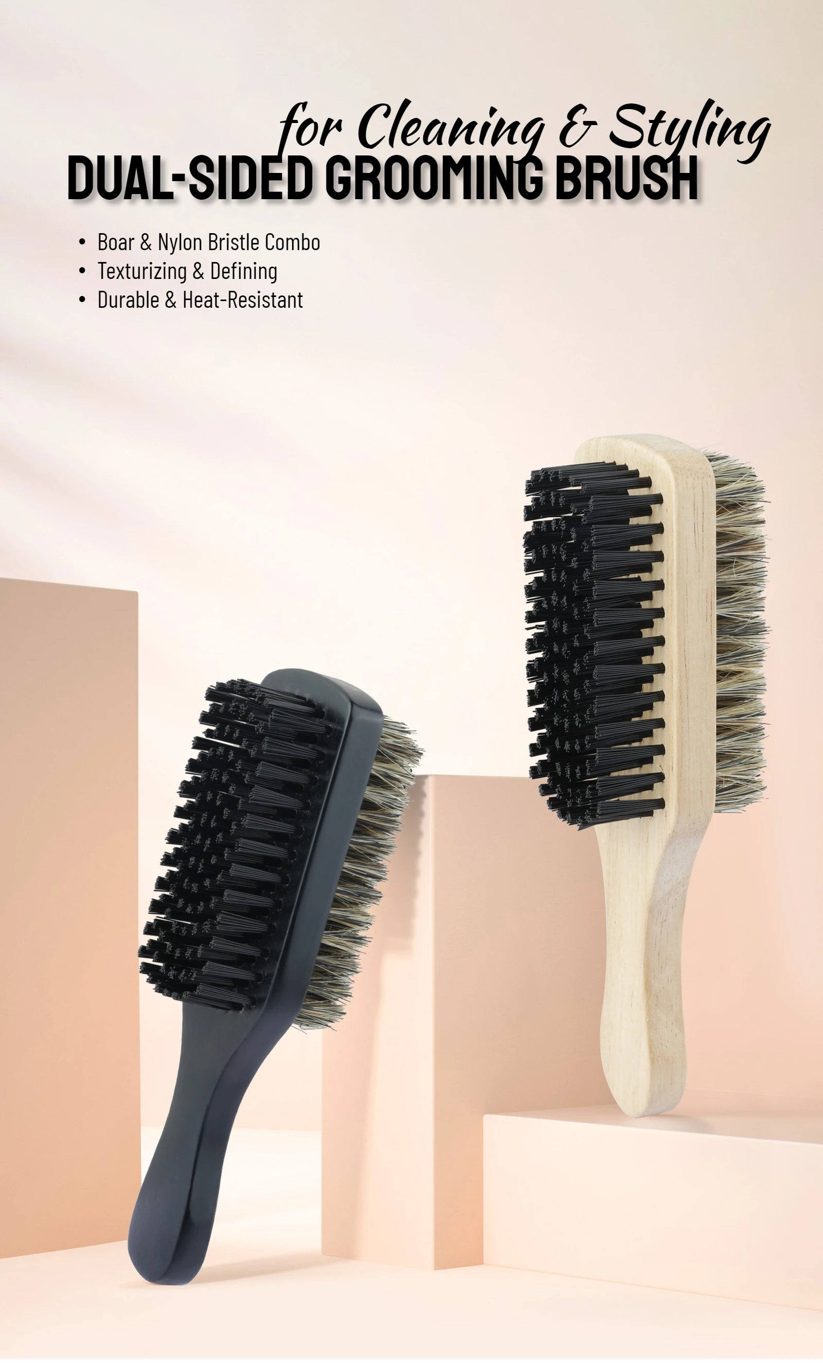 Dual-Sided Wooden Beard Grooming Brush for Styling - 7