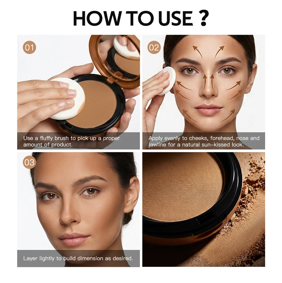 Matte Bronze Pressed Setting Powder for Flawless Contouring - 14