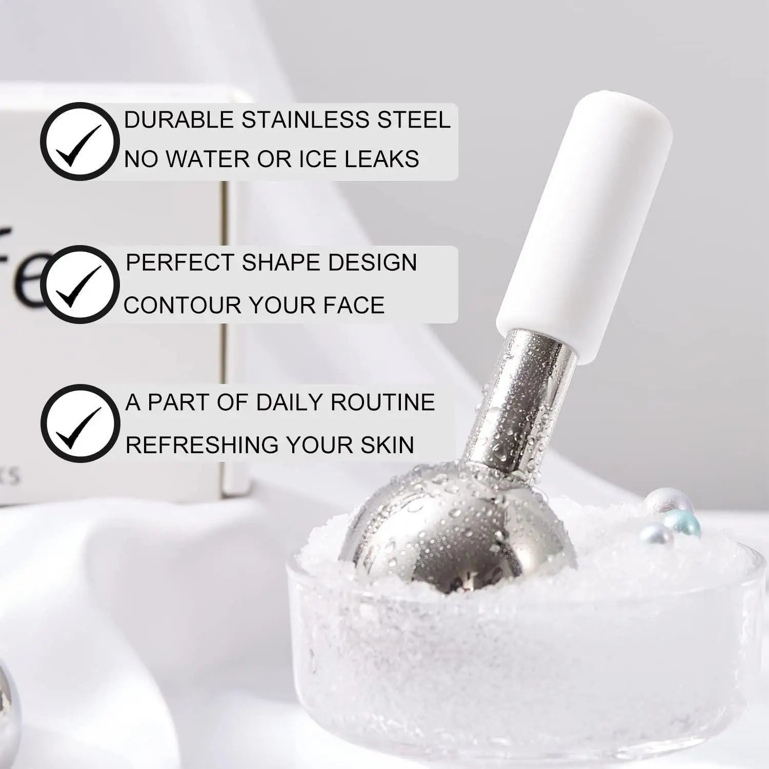 Stainless Steel Cooling Ice Globes for Facial Puffiness - 4